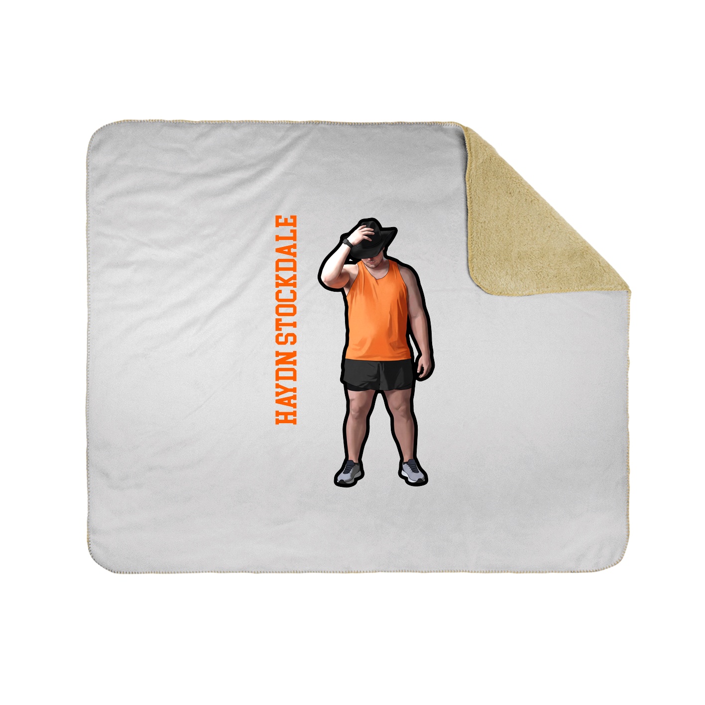 Throw Blanket — Name Vertical in White