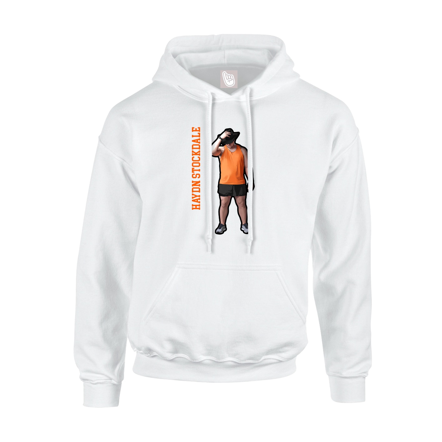 Hoodie — Name Vertical in White
