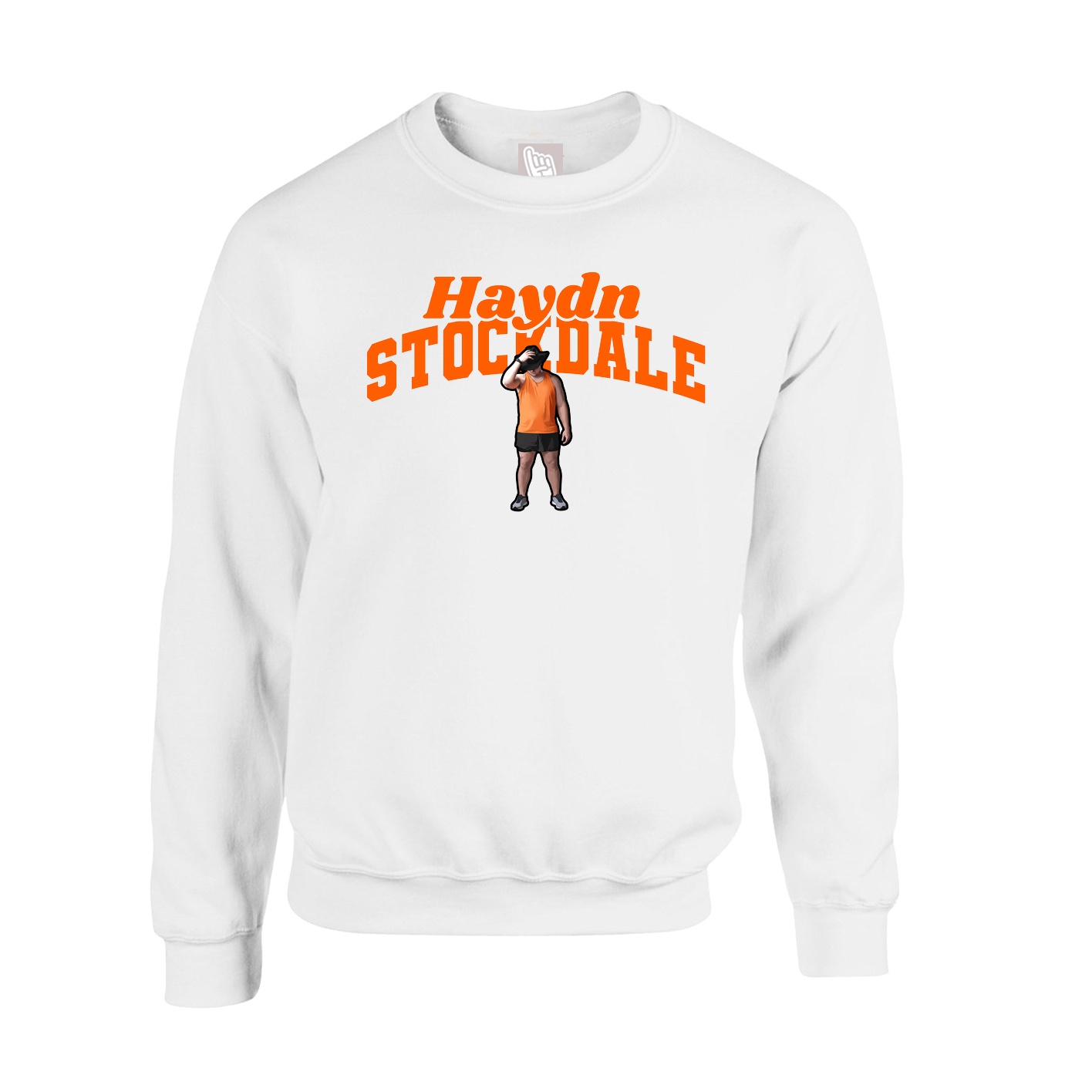 Fleece Crew — Signature Arch in White