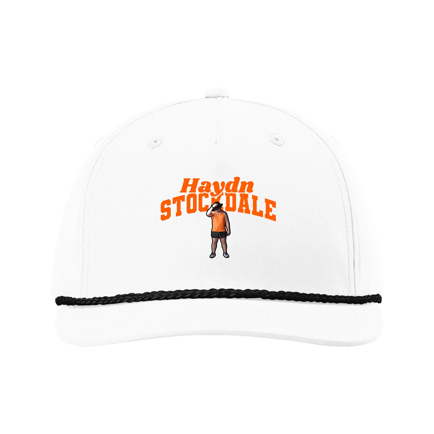 Five-Panel Classic Rope Cap — Signature Arch in White