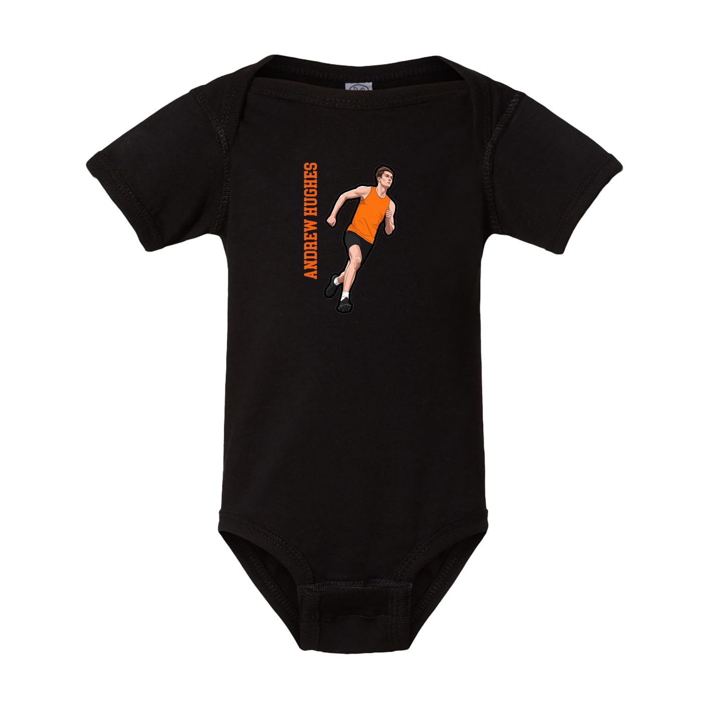 Baby Onesie — Name Vertical in Black