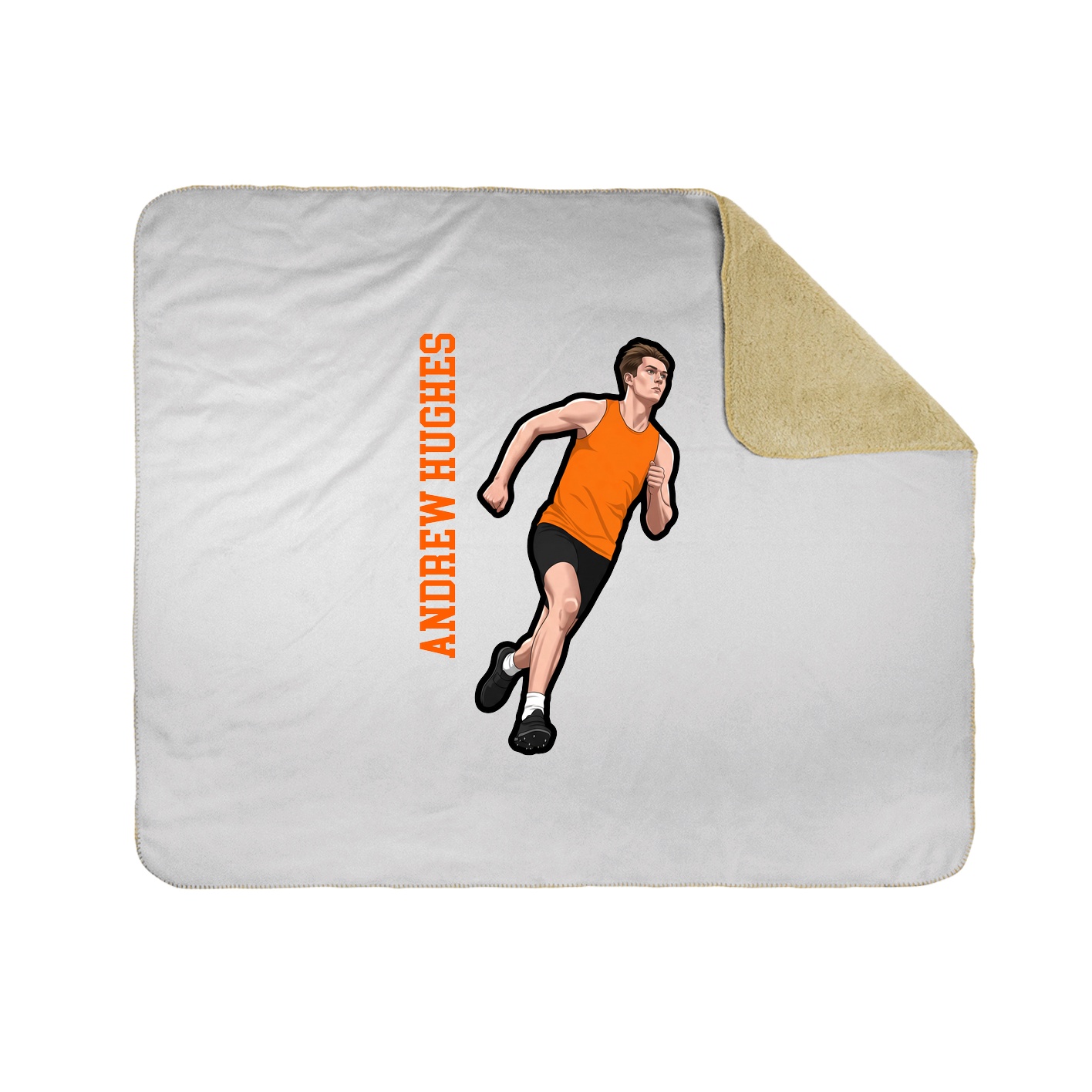 Throw Blanket — Name Vertical in White