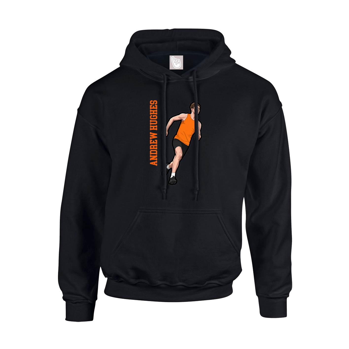 Youth Hoodie — Name Vertical in Black