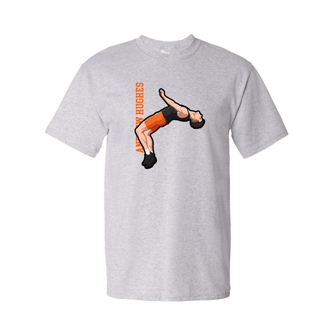 Youth Tee — Name Vertical in Grey
