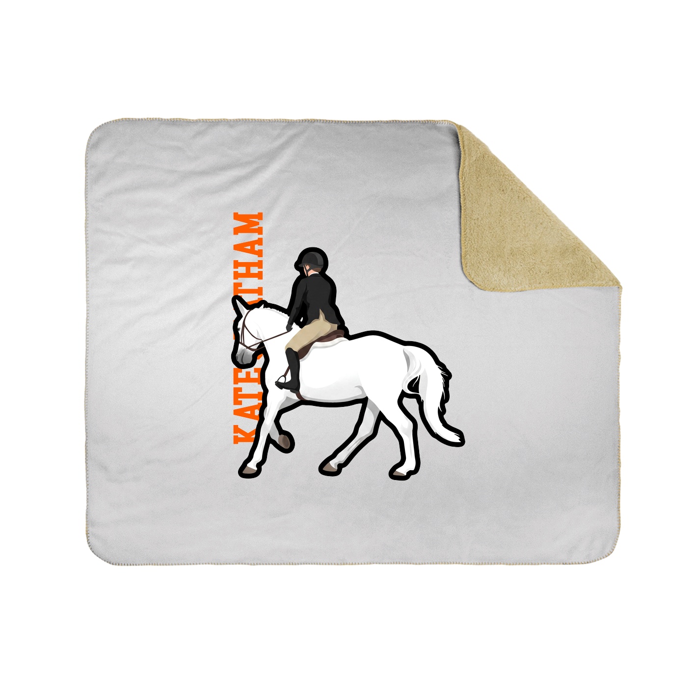 Throw Blanket — Name Vertical in White