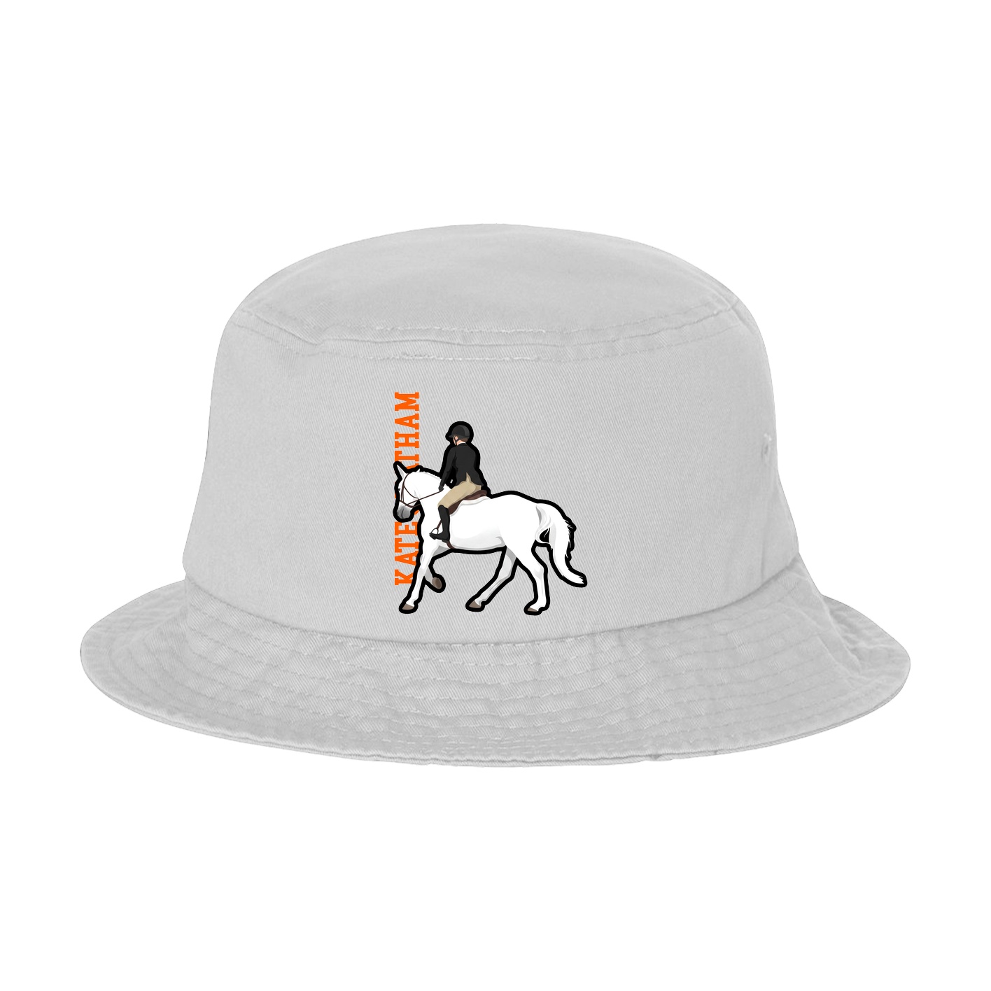 Bucket Cap — Name Vertical in White
