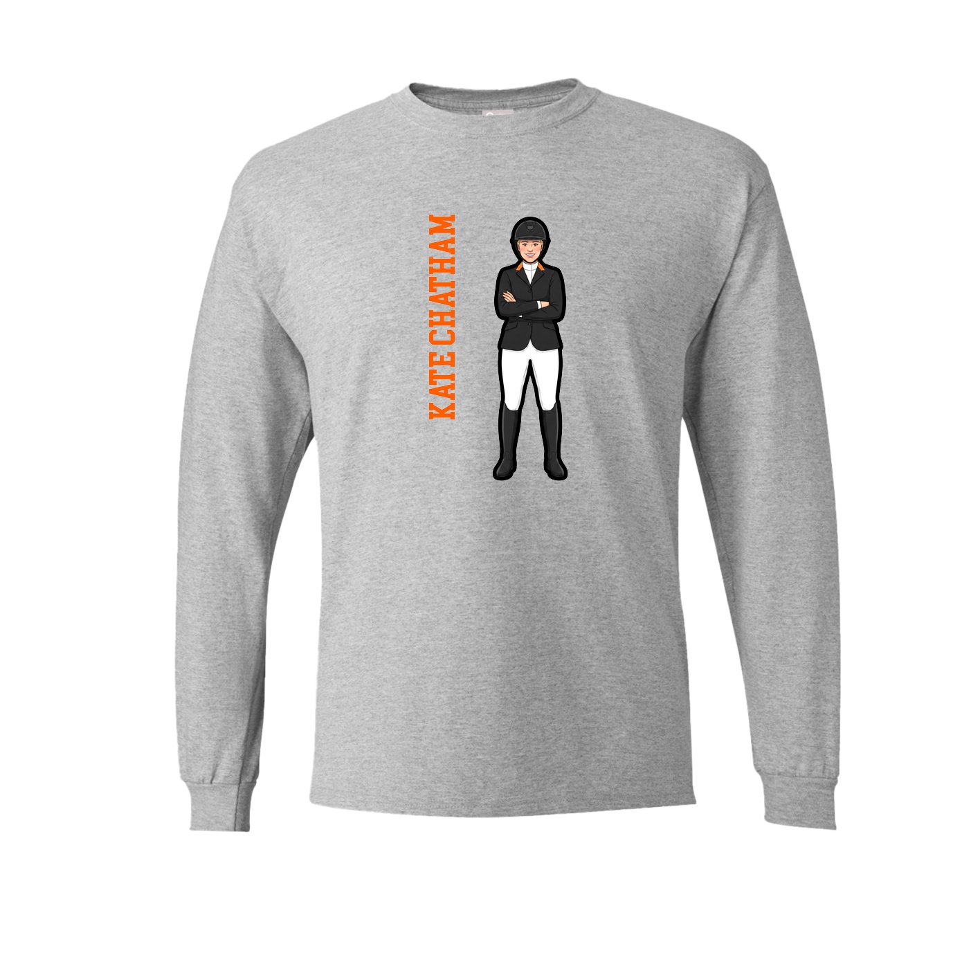 Long Sleeve Tee — Name Vertical in Grey