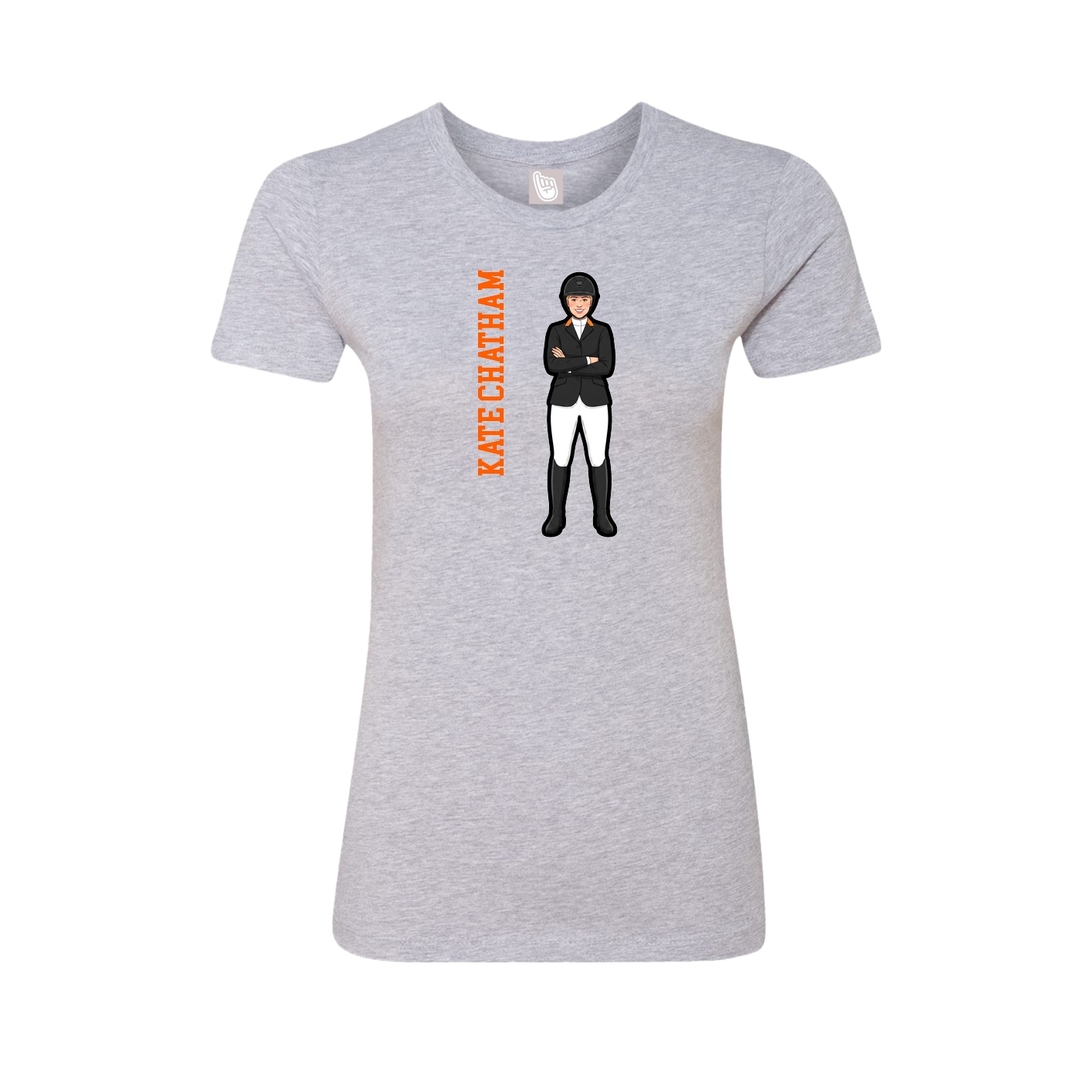 Womens Tee — Name Vertical in Grey