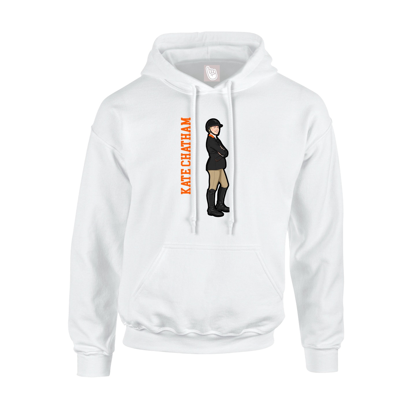 Hoodie — Name Vertical in White