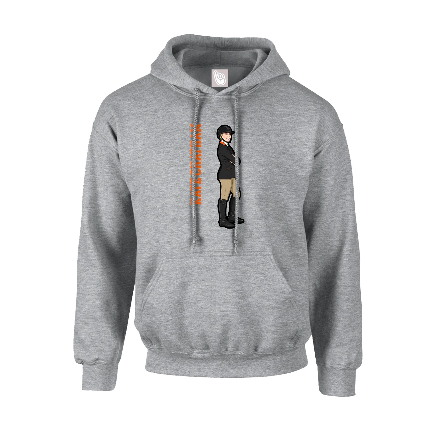 Youth Hoodie — Name Vertical in Grey