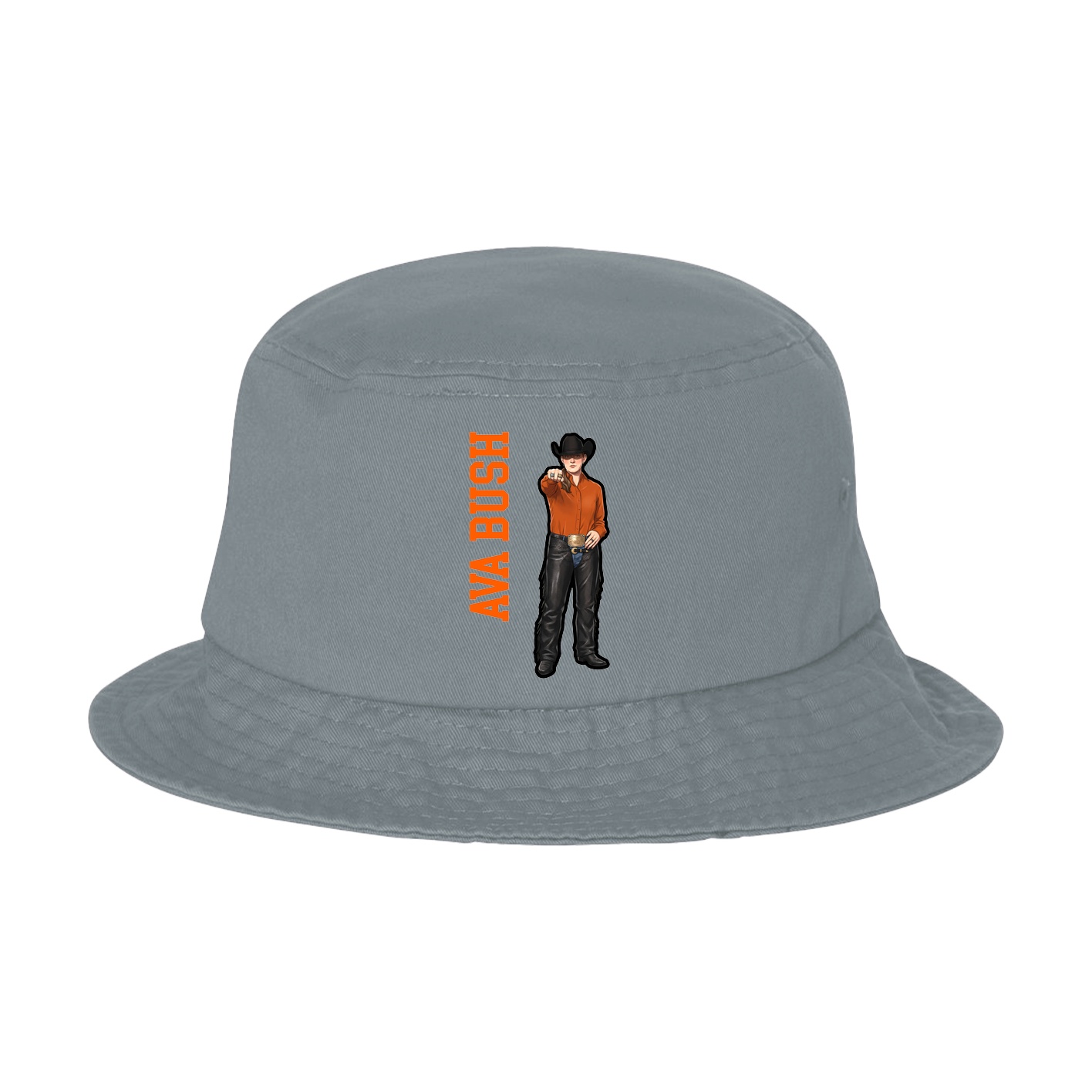Bucket Cap — Name Vertical in Grey