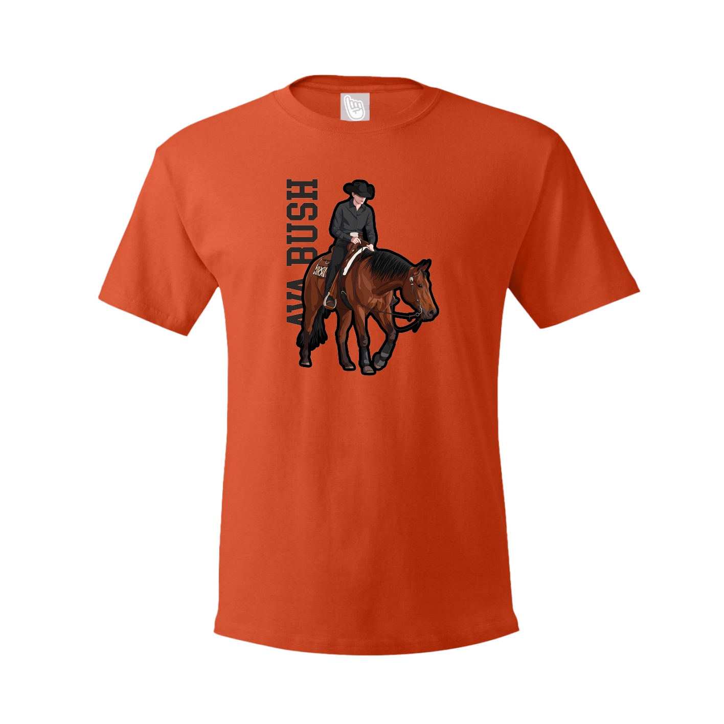 Youth Tee — Name Vertical in Orange
