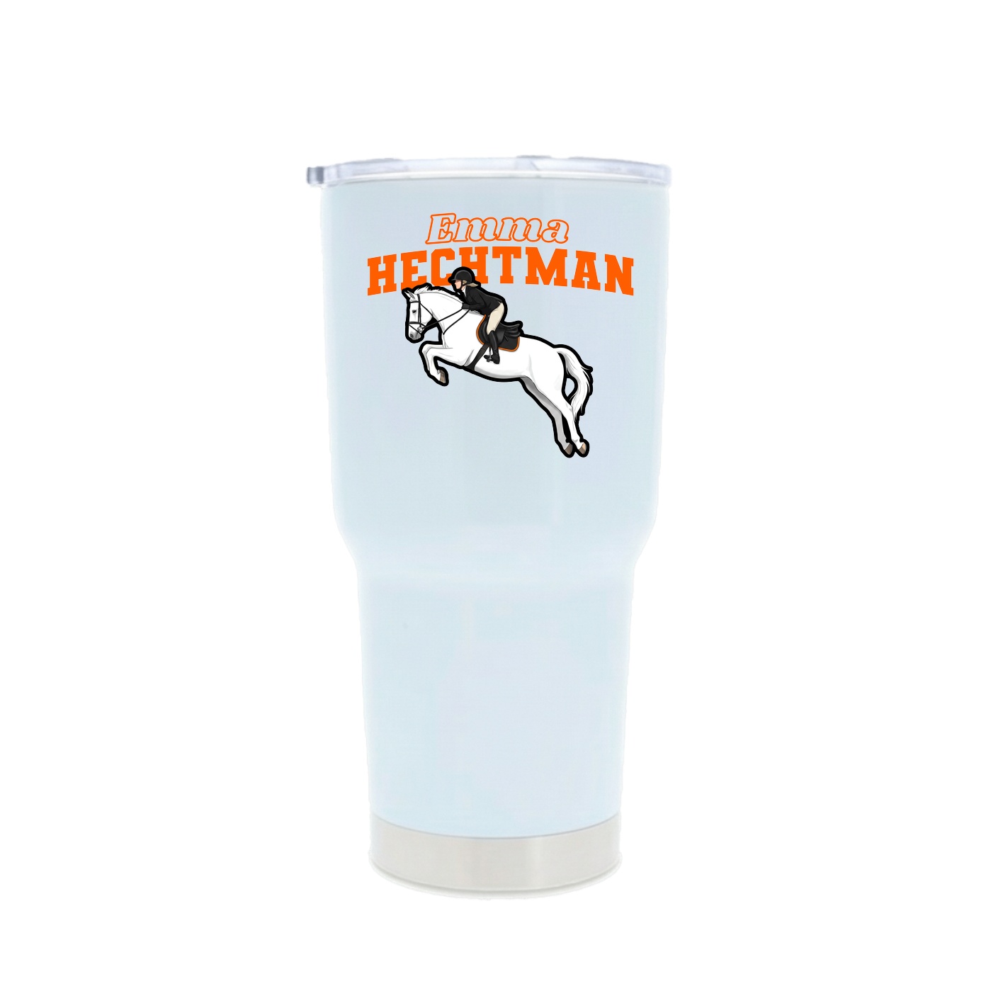 30oz Stainless Steel Tumbler — Name Arch in White