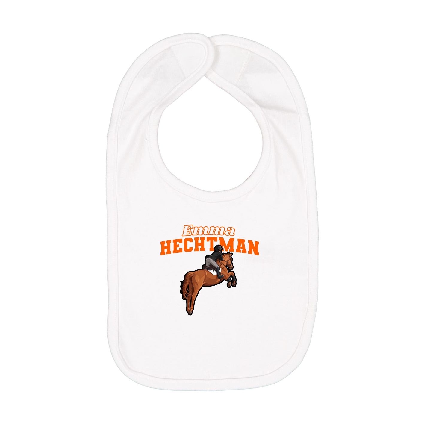 Infant Bib — Name Arch in White
