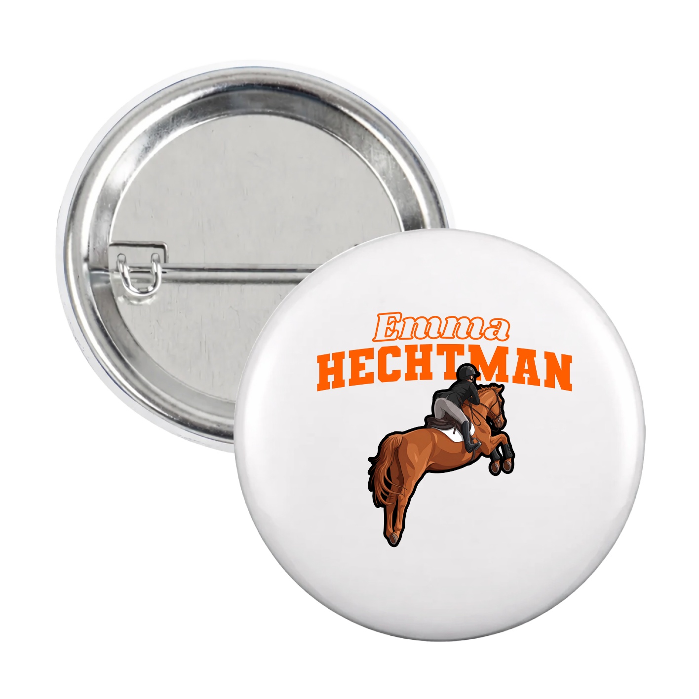 Game Day Button — Name Arch in White