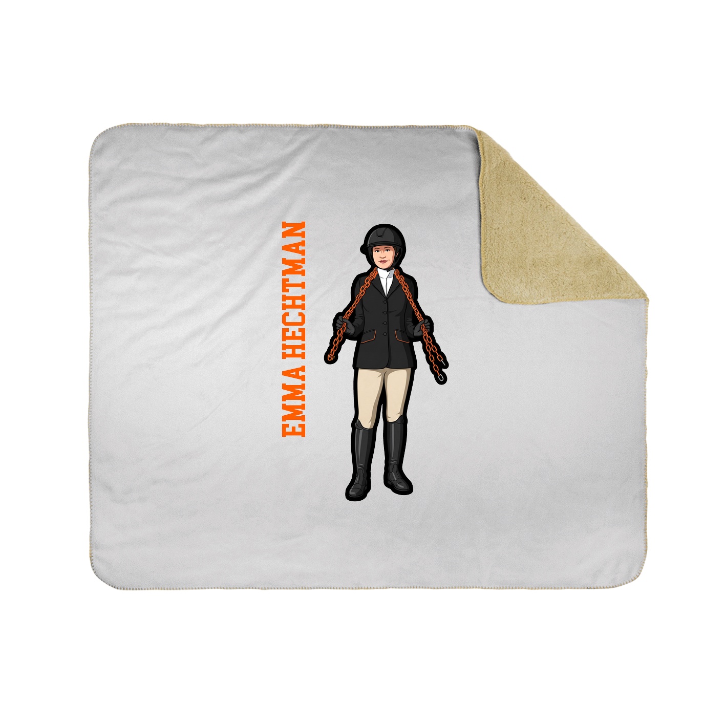 Throw Blanket — Name Vertical in White