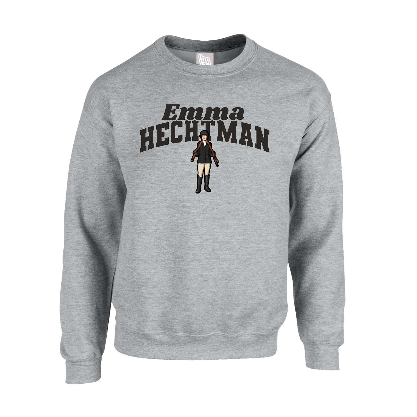 Fleece Crew — Signature Arch in Grey