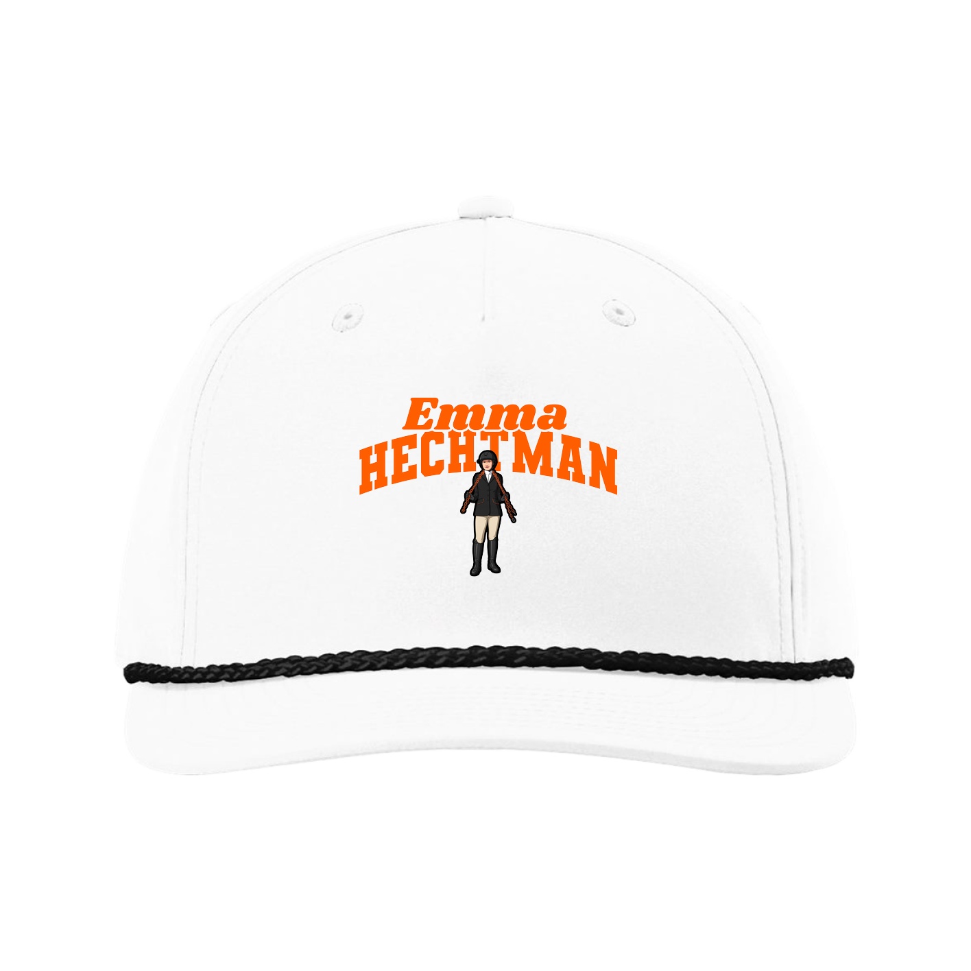 Five-Panel Classic Rope Cap — Signature Arch in White