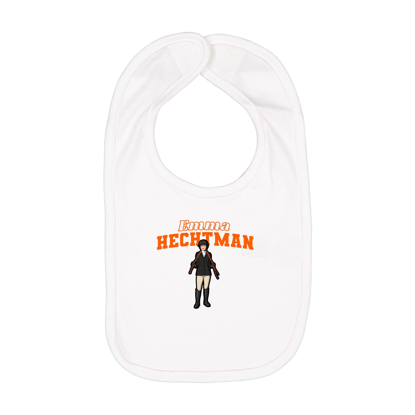 Infant Bib — Name Arch in White