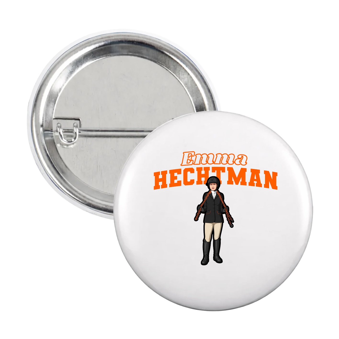 Game Day Button — Name Arch in White