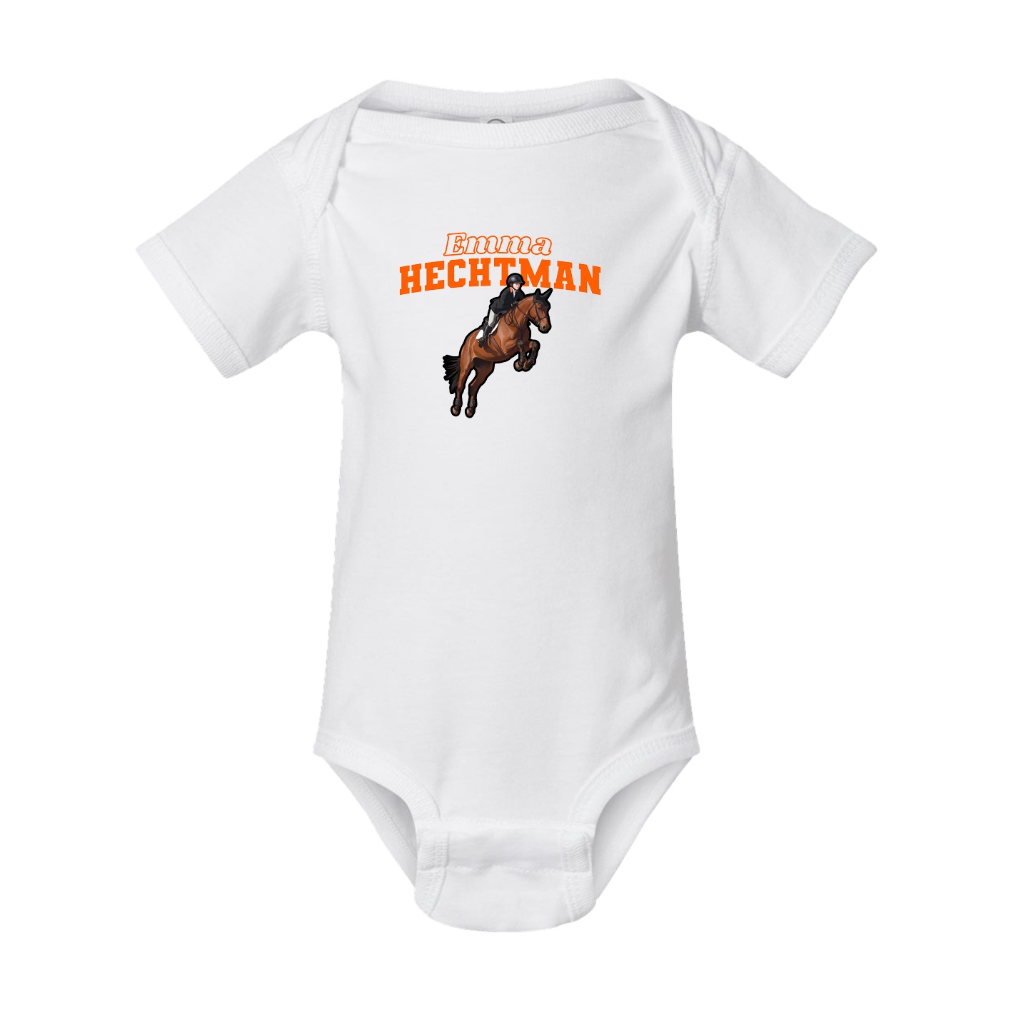 Baby Onesie — Name Arch in White