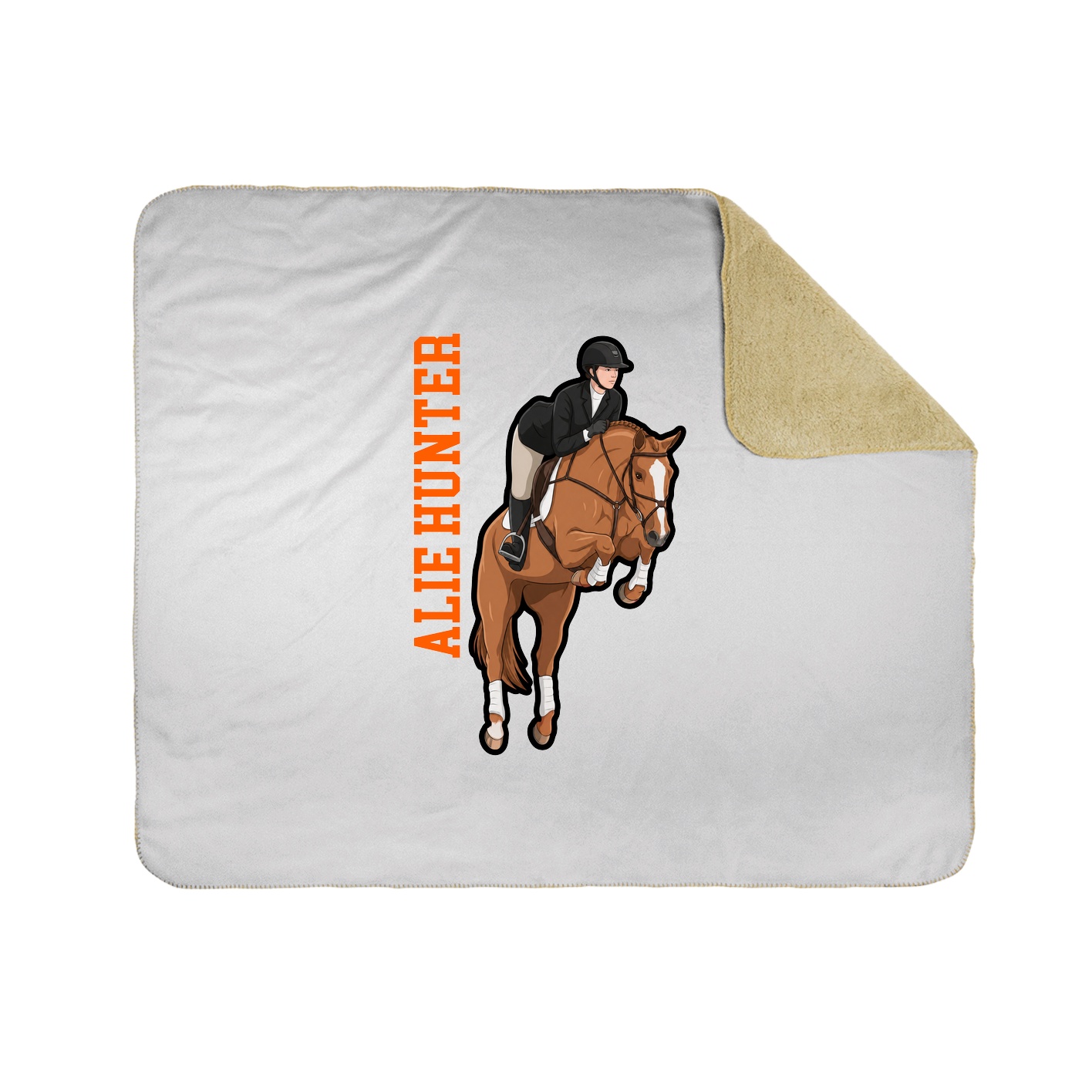 Throw Blanket — Name Vertical in White