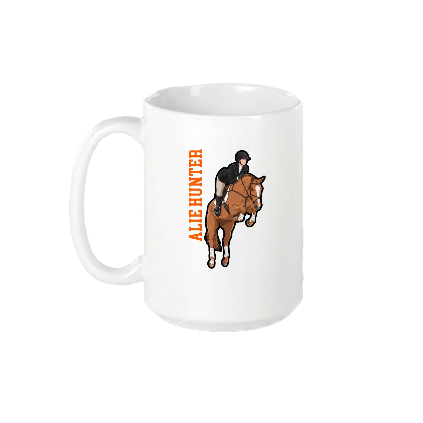 15oz Coffee Mug — Name Vertical in White