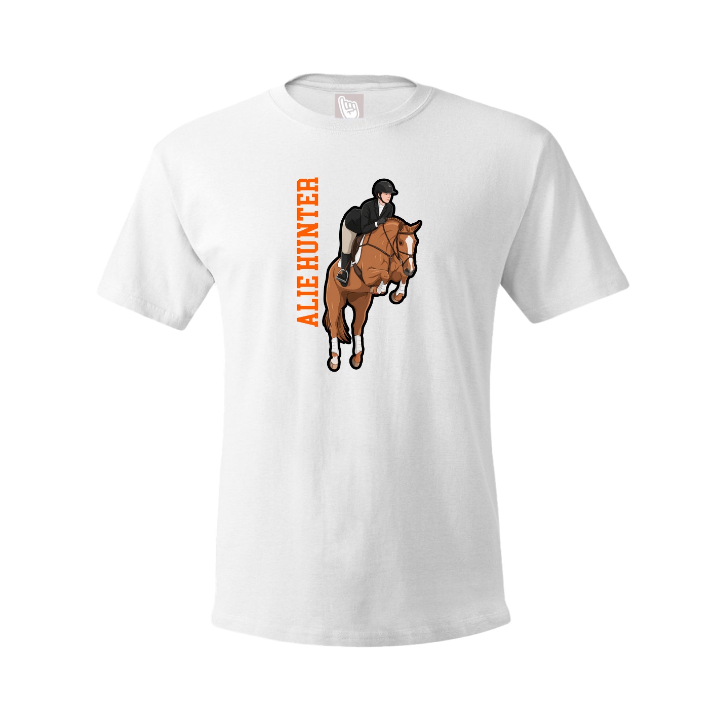 Tee — Name Vertical in White