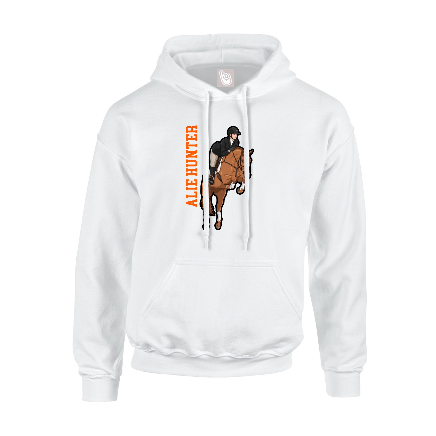 Youth Hoodie — Name Vertical in White