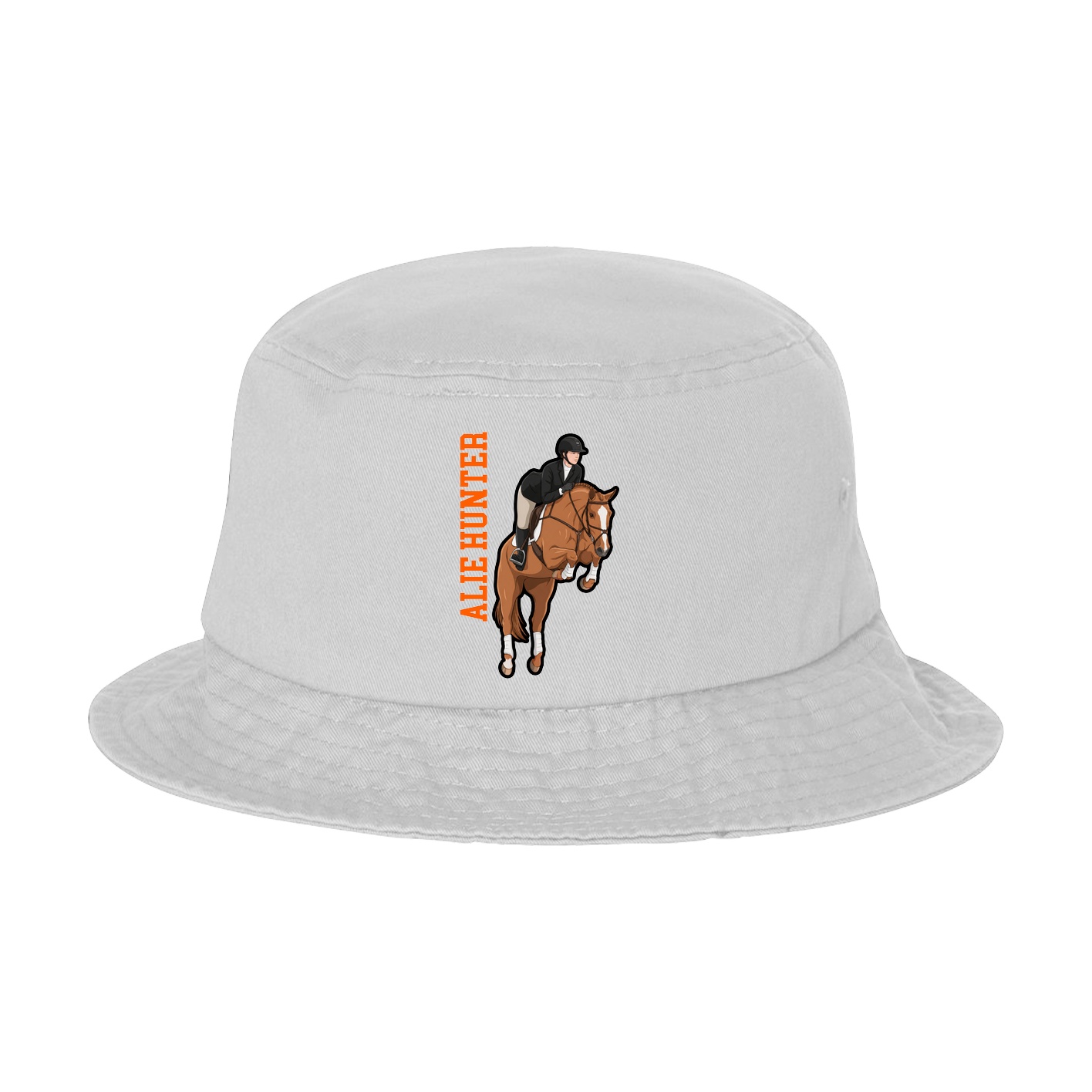 Bucket Cap — Name Vertical in White
