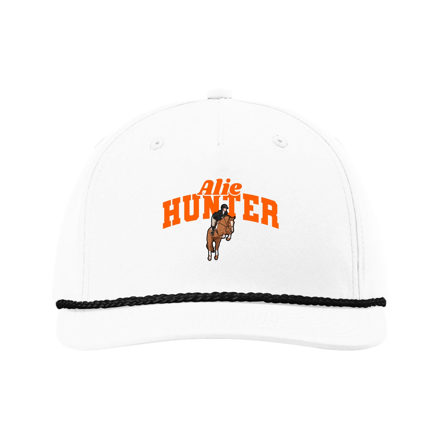 Five-Panel Classic Rope Cap — Signature Arch in White