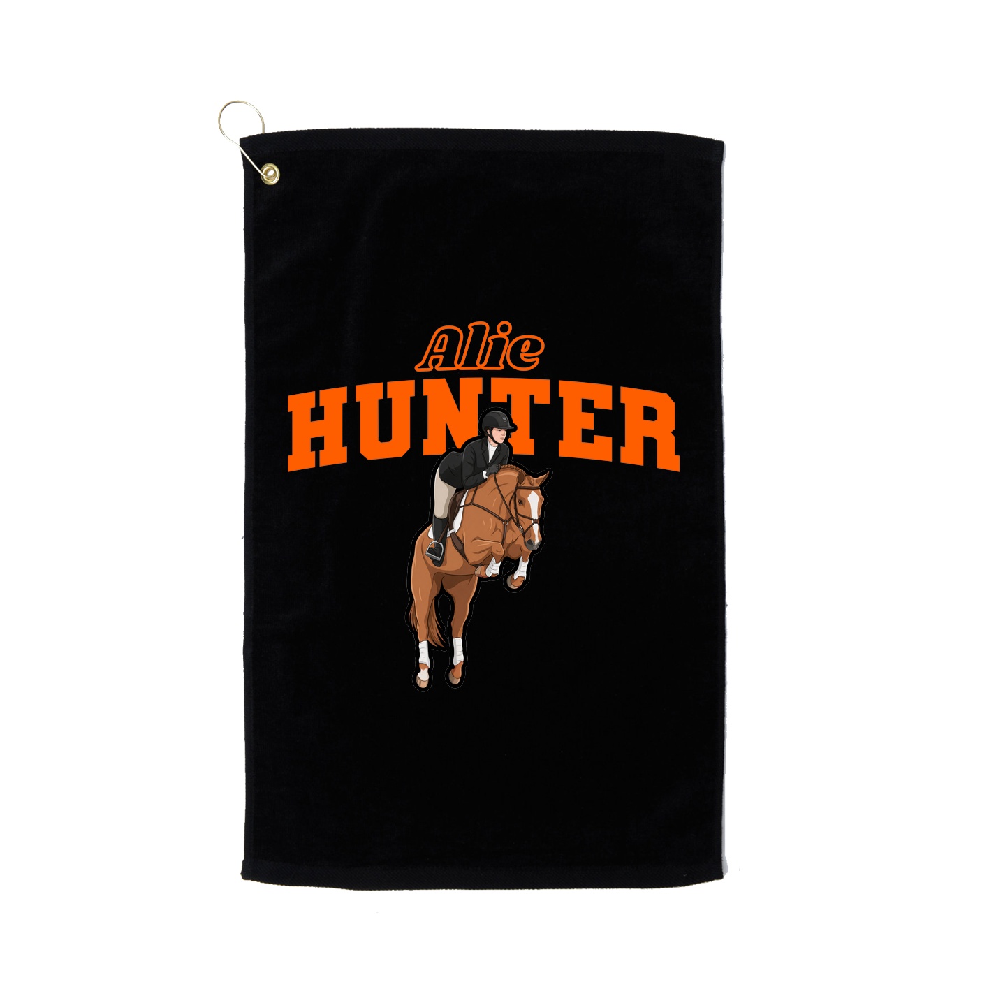 Golf Towel — Name Arch in Black