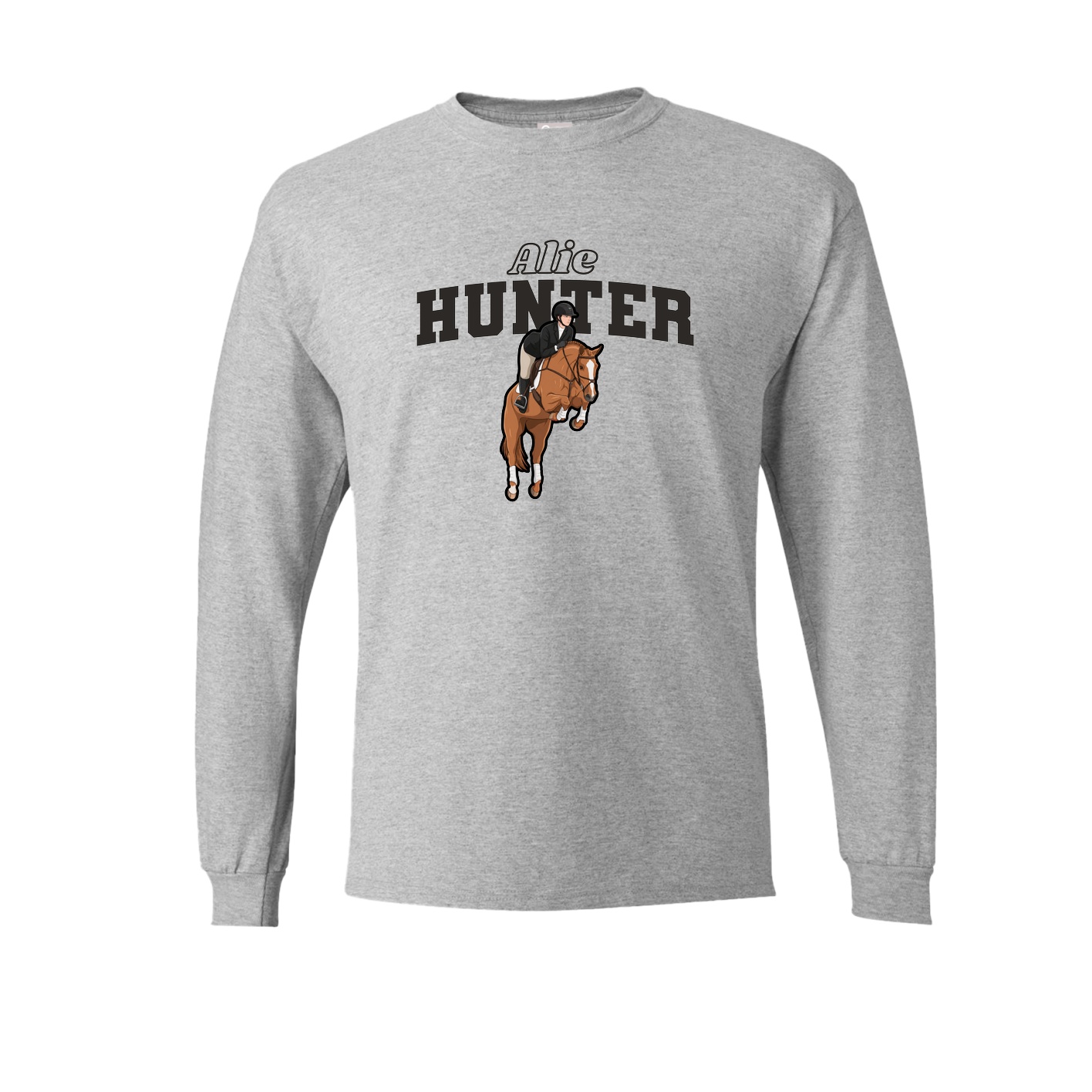 Long Sleeve Tee — Name Arch in Grey