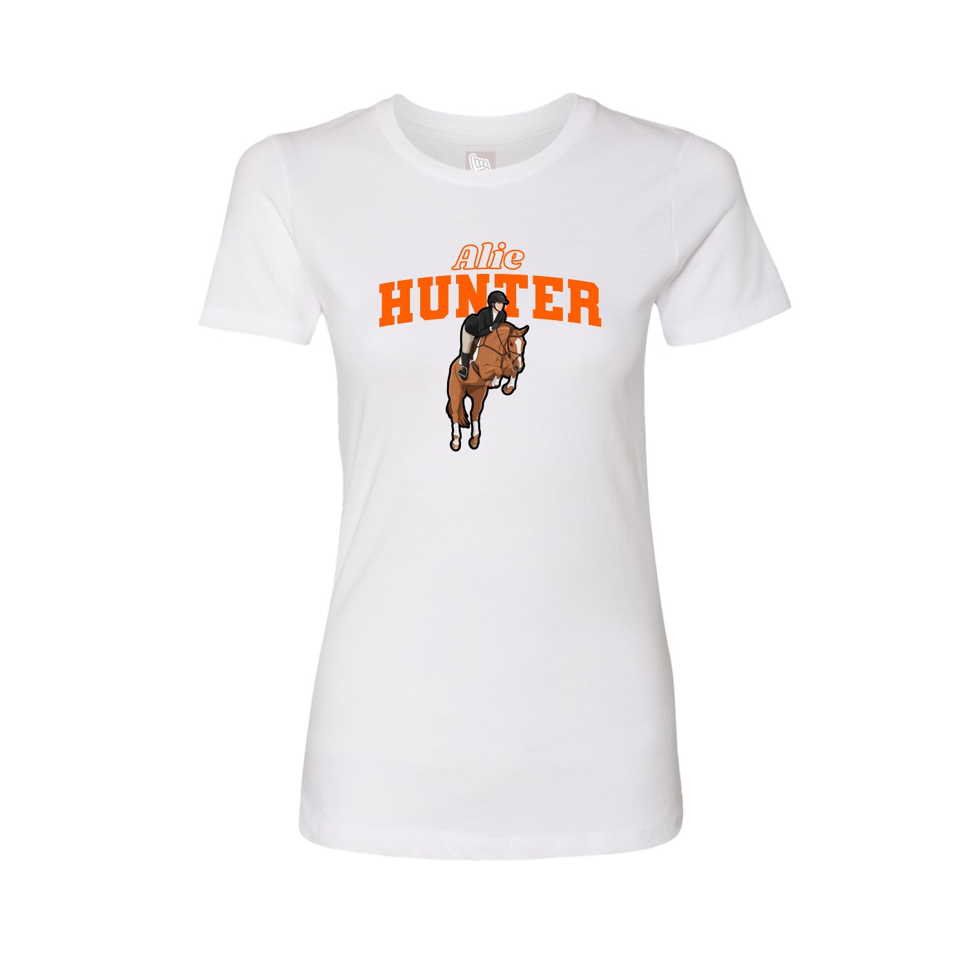 Fitted Women's Tee — Name Arch in White
