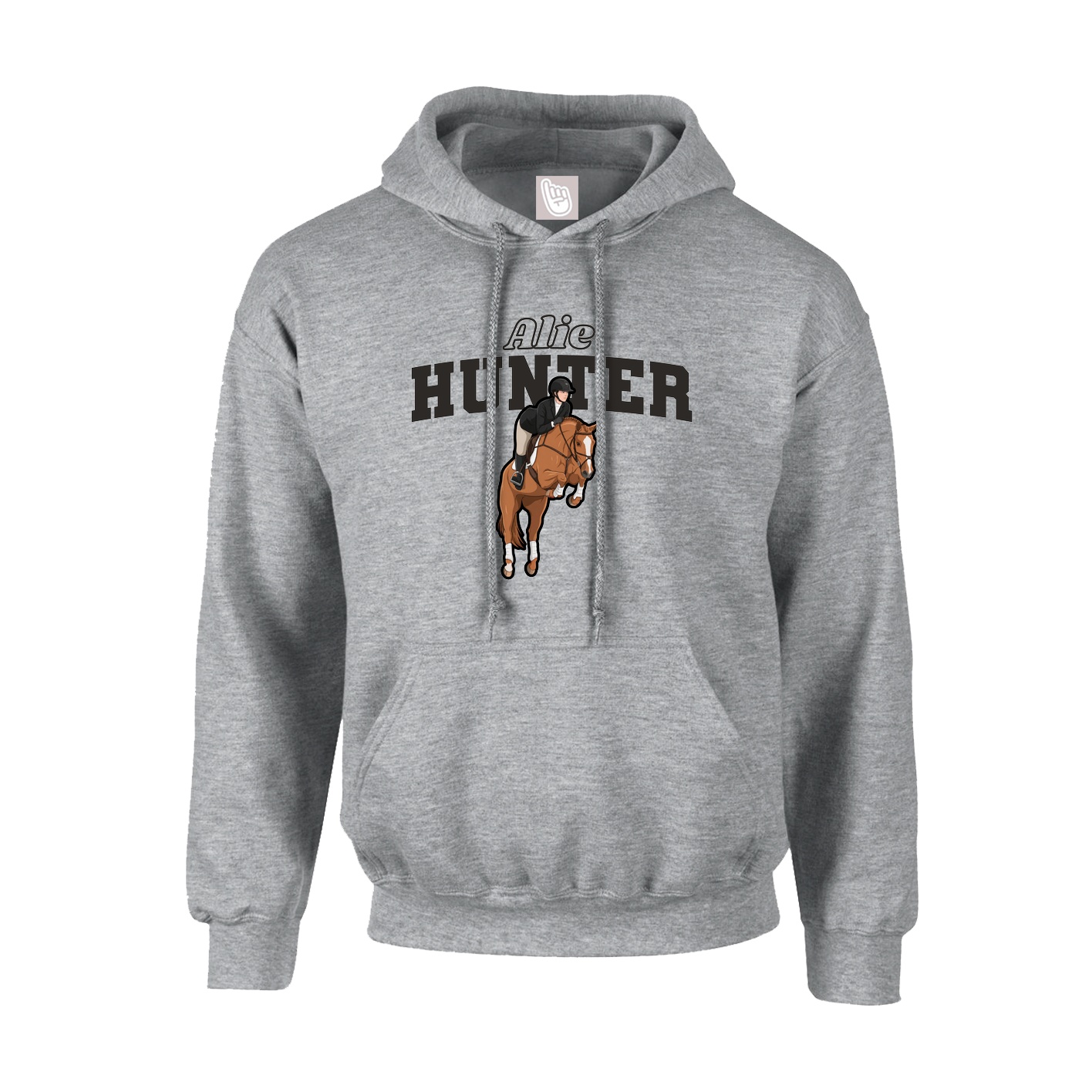 Youth Hoodie — Name Arch in Grey