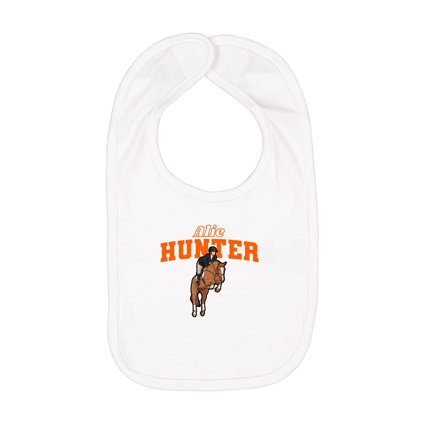 Infant Bib — Name Arch in White