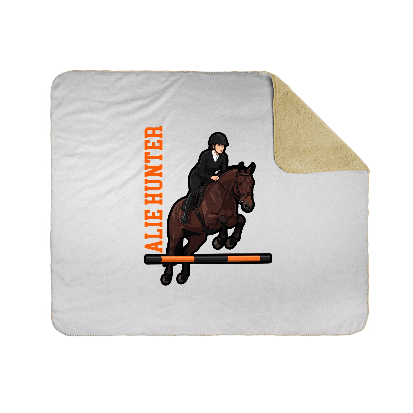 Throw Blanket — Name Vertical in White