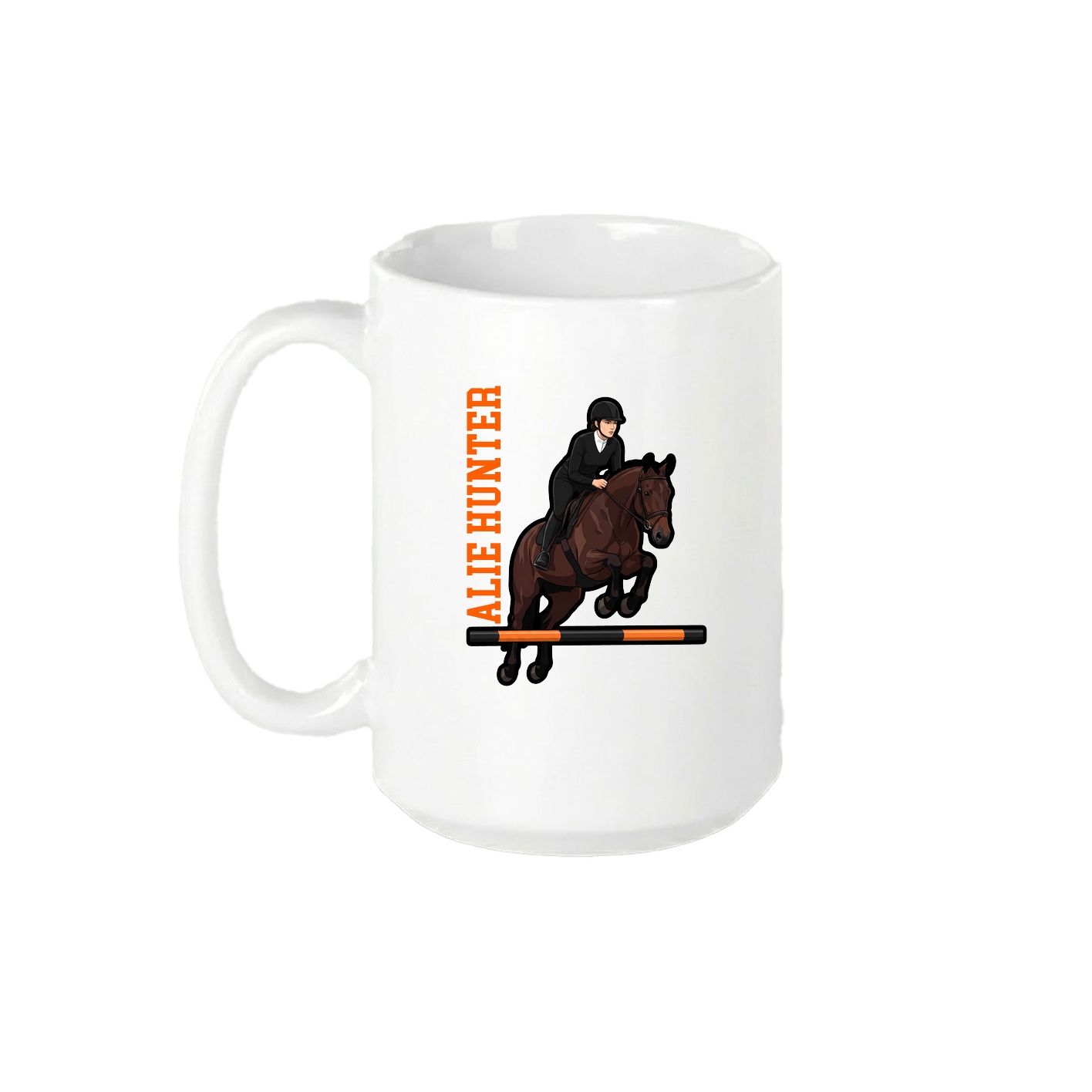 15oz Coffee Mug — Name Vertical in White