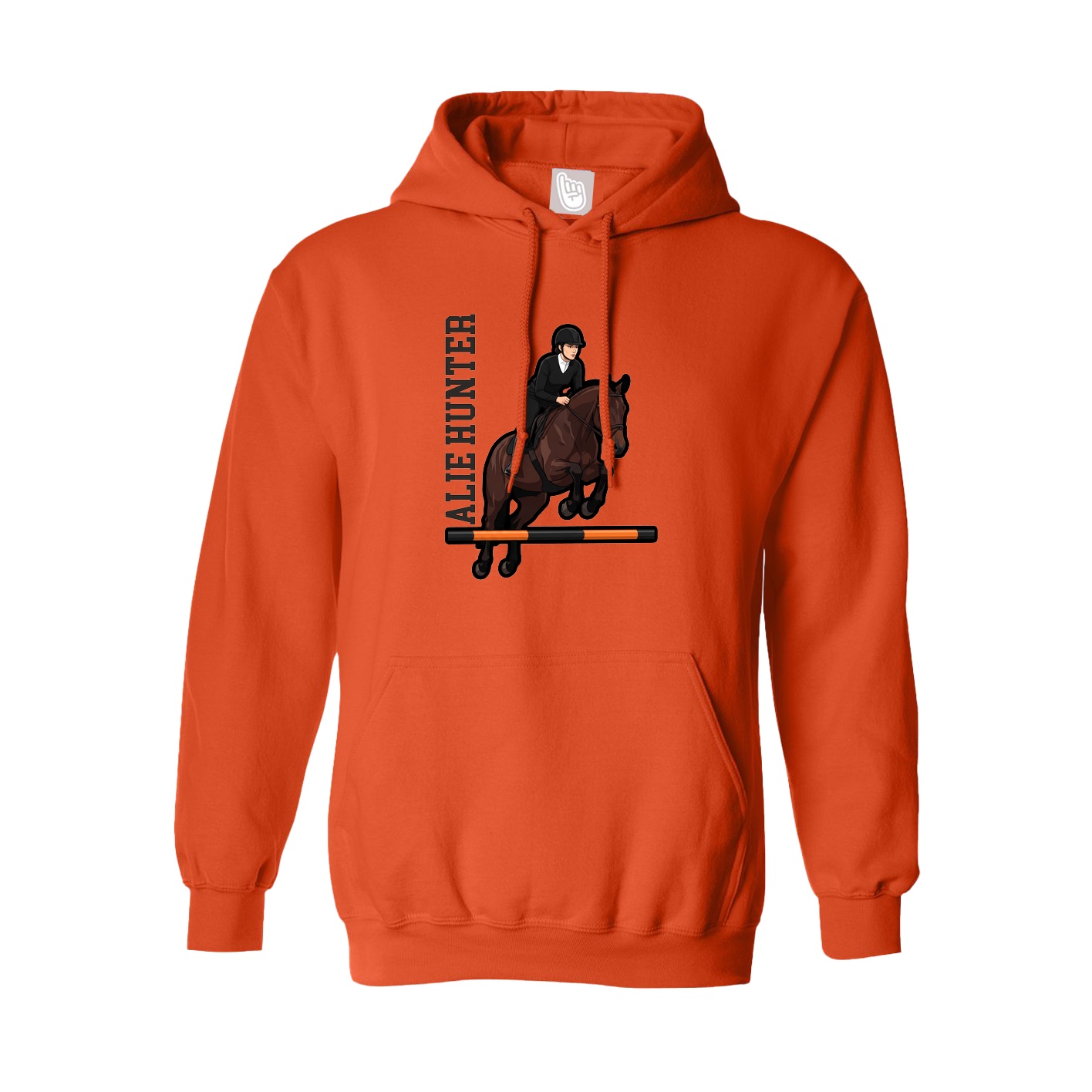Youth Hoodie — Name Vertical in Orange