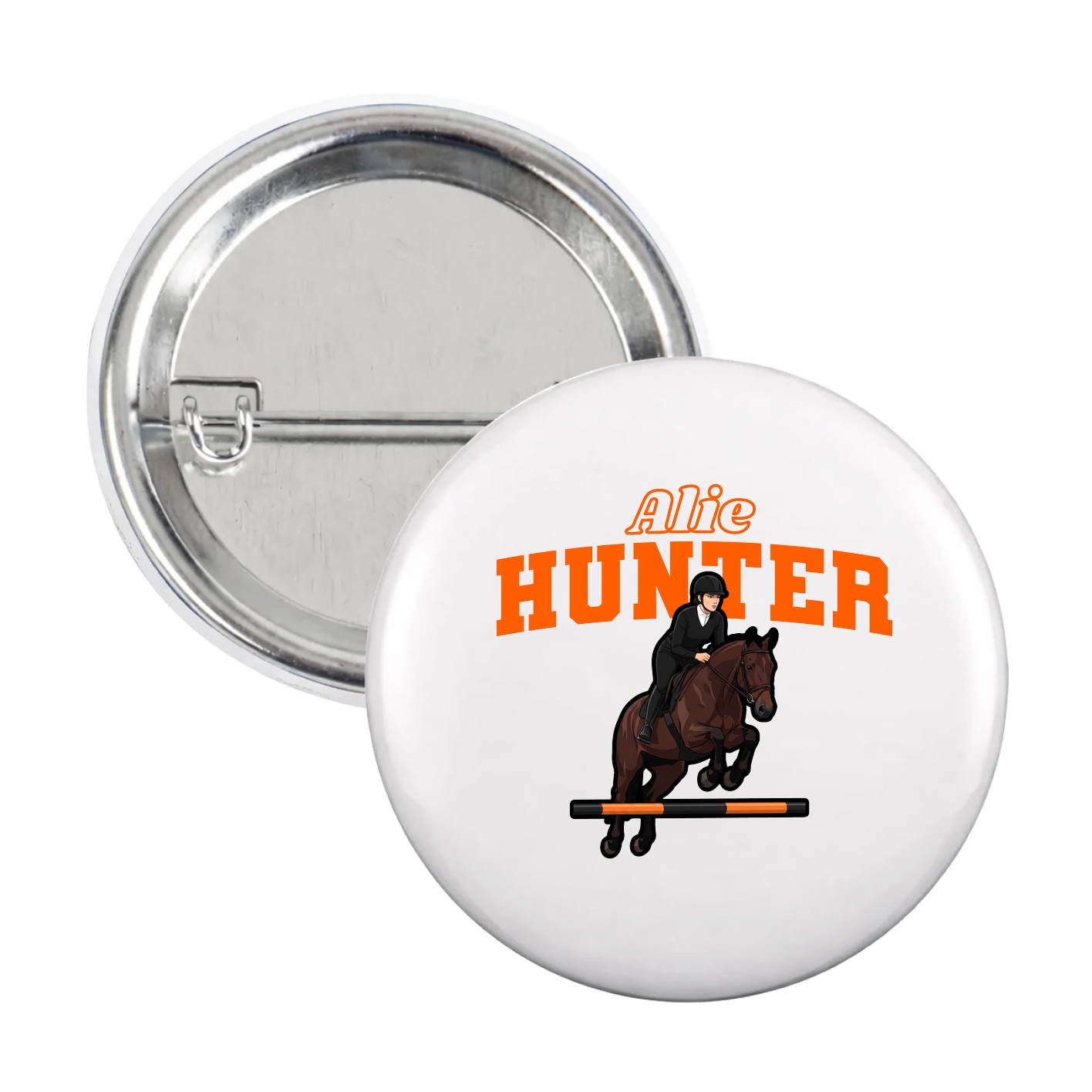 Game Day Button — Name Arch in White