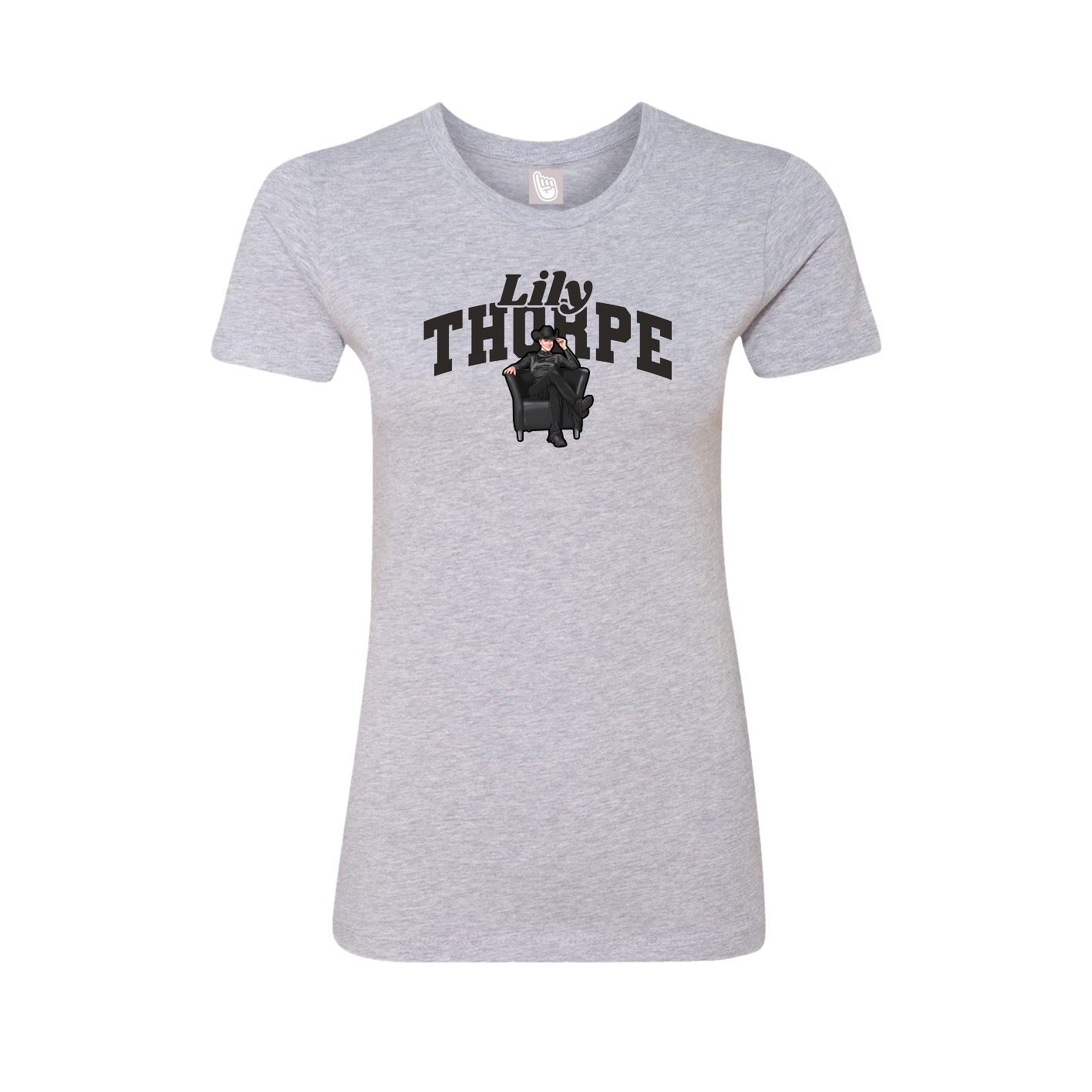 Fitted Women's Tee — Signature Arch in Grey