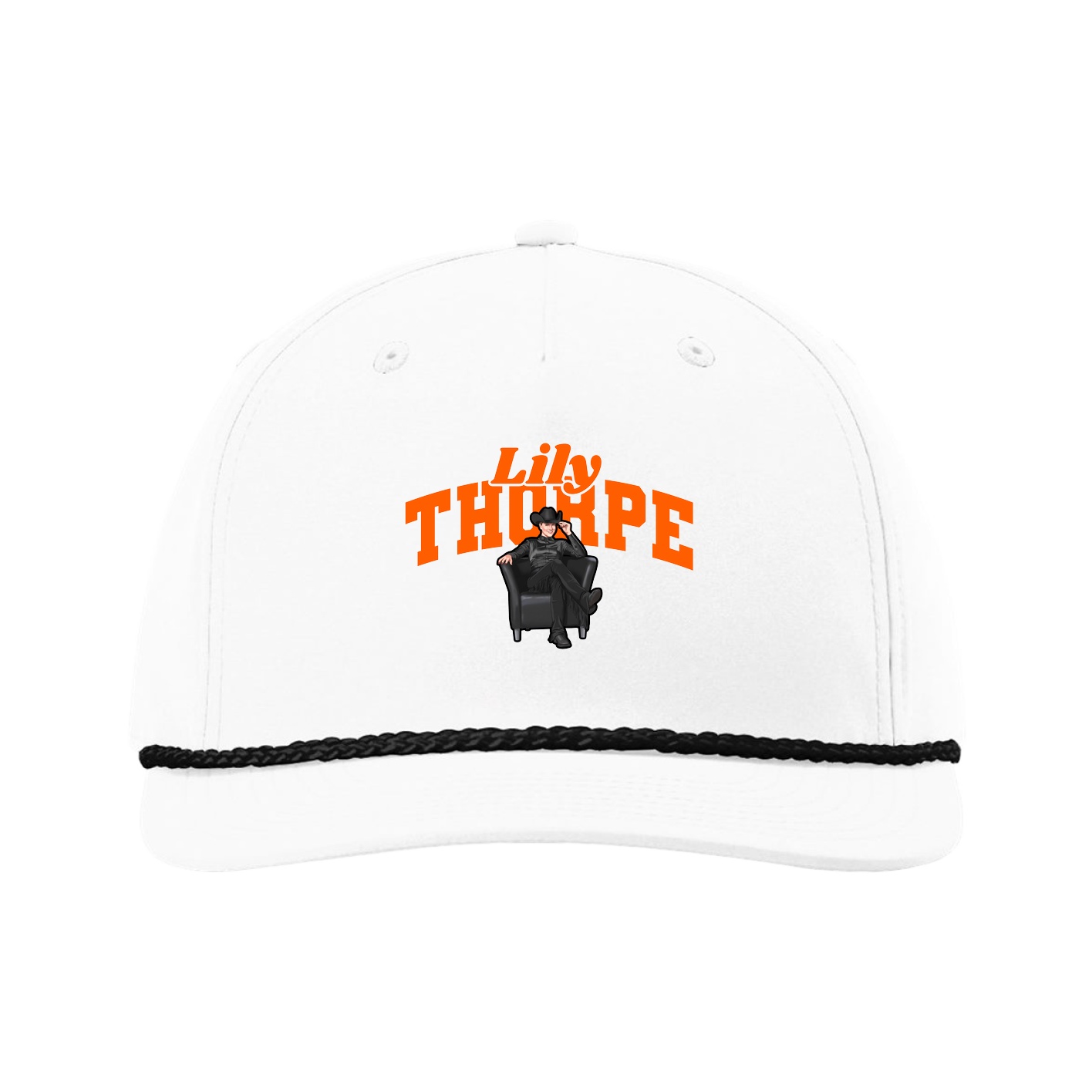Five-Panel Classic Rope Cap — Signature Arch in White