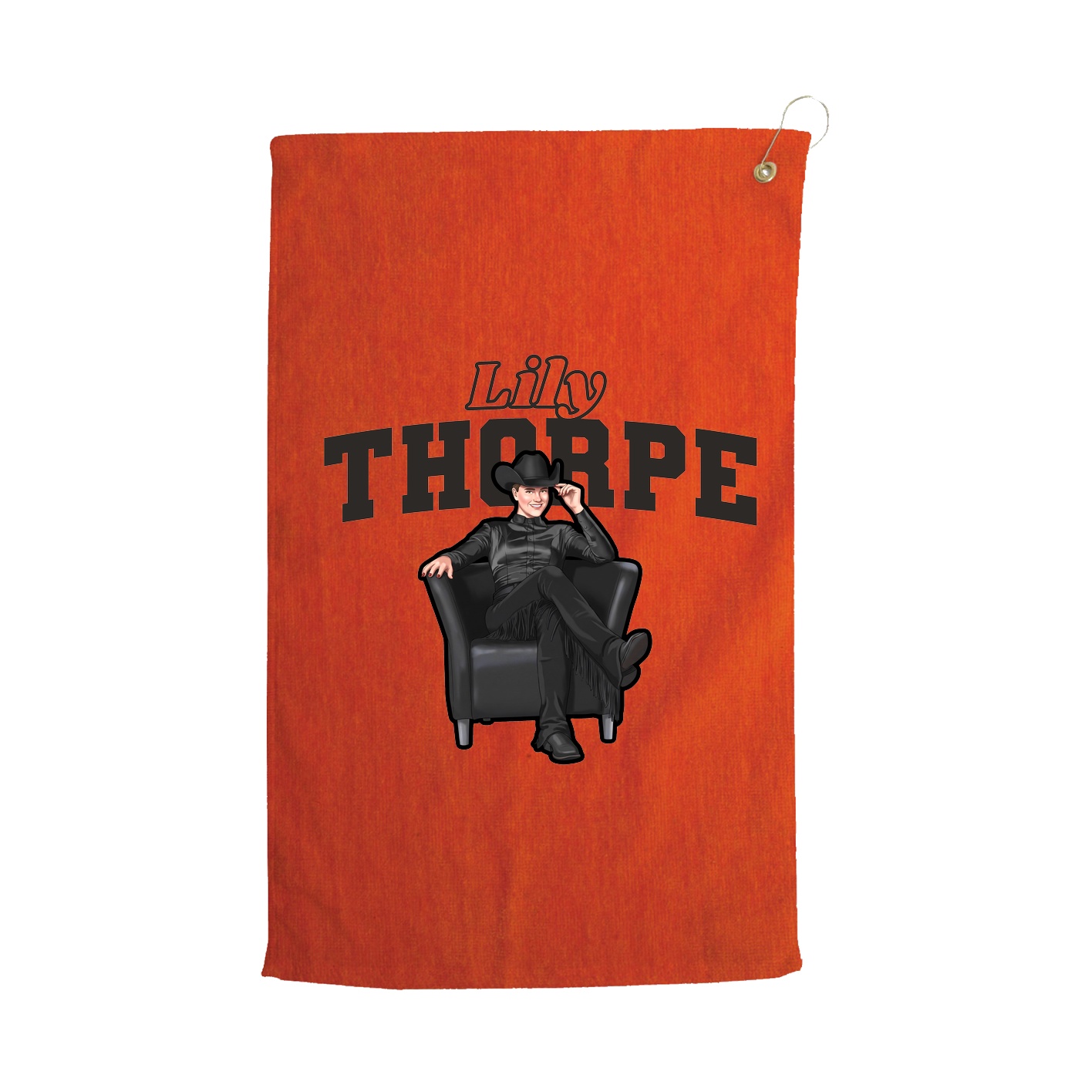 Golf Towel — Name Arch in Orange