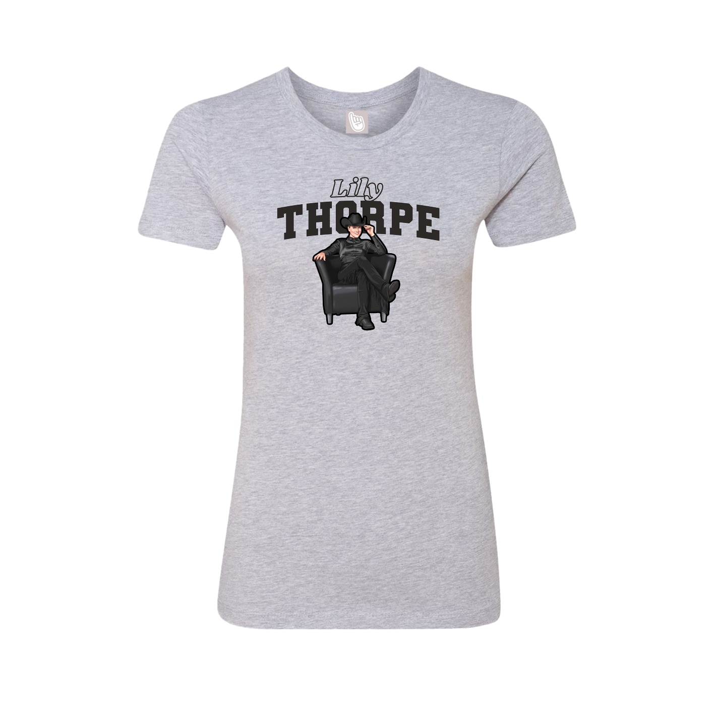 Fitted Women's Tee — Name Arch in Grey