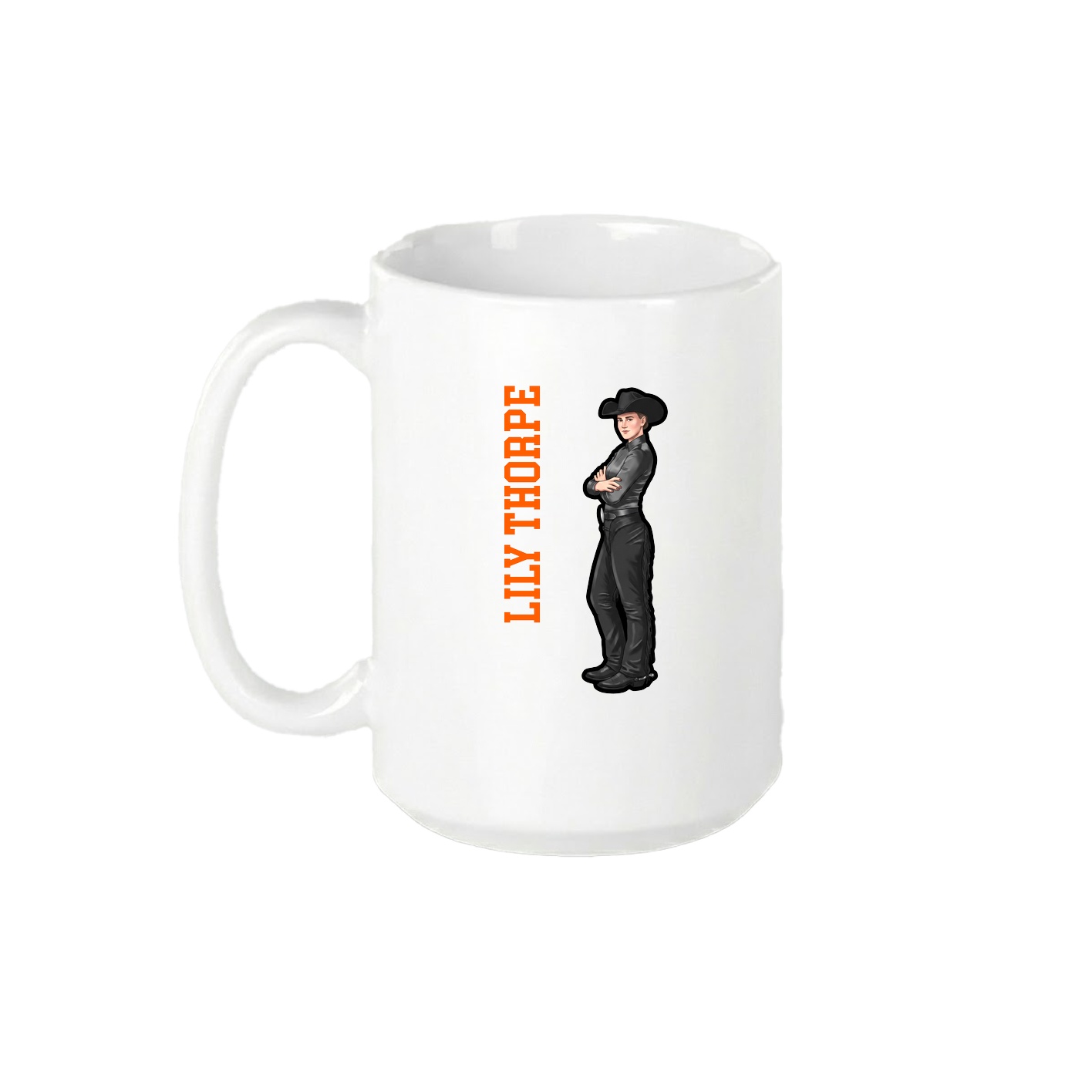 15oz Coffee Mug — Name Vertical in White