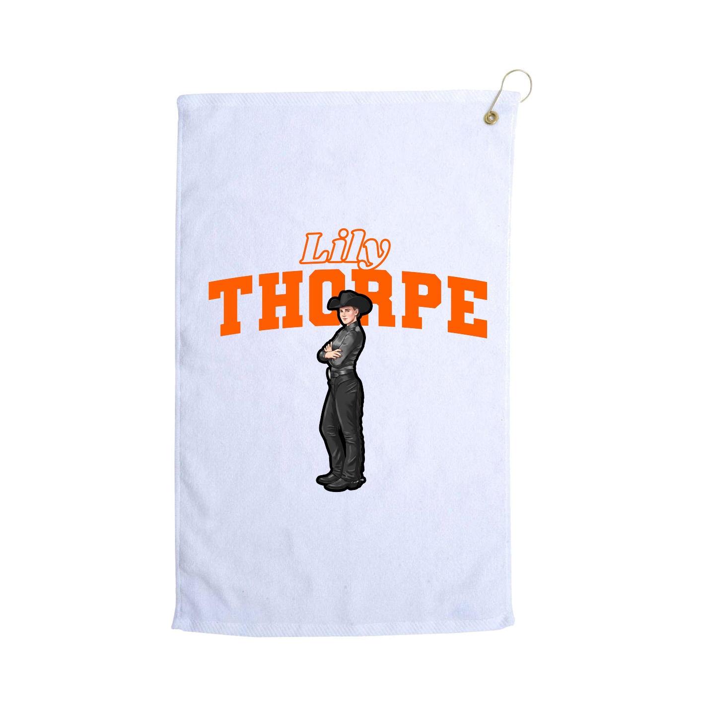 Golf Towel — Name Arch in White