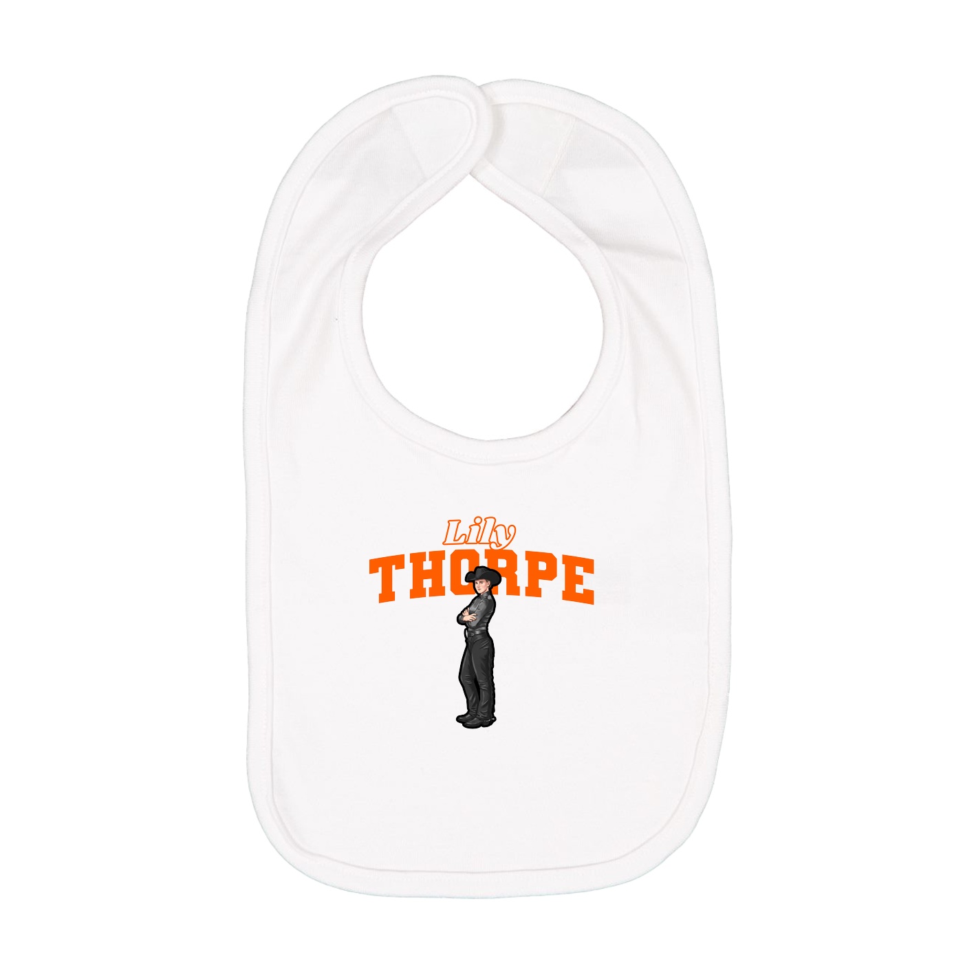 Infant Bib — Name Arch in White