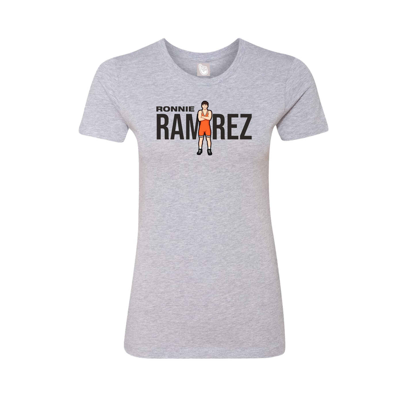 Fitted Women's Tee — Player Name in Grey