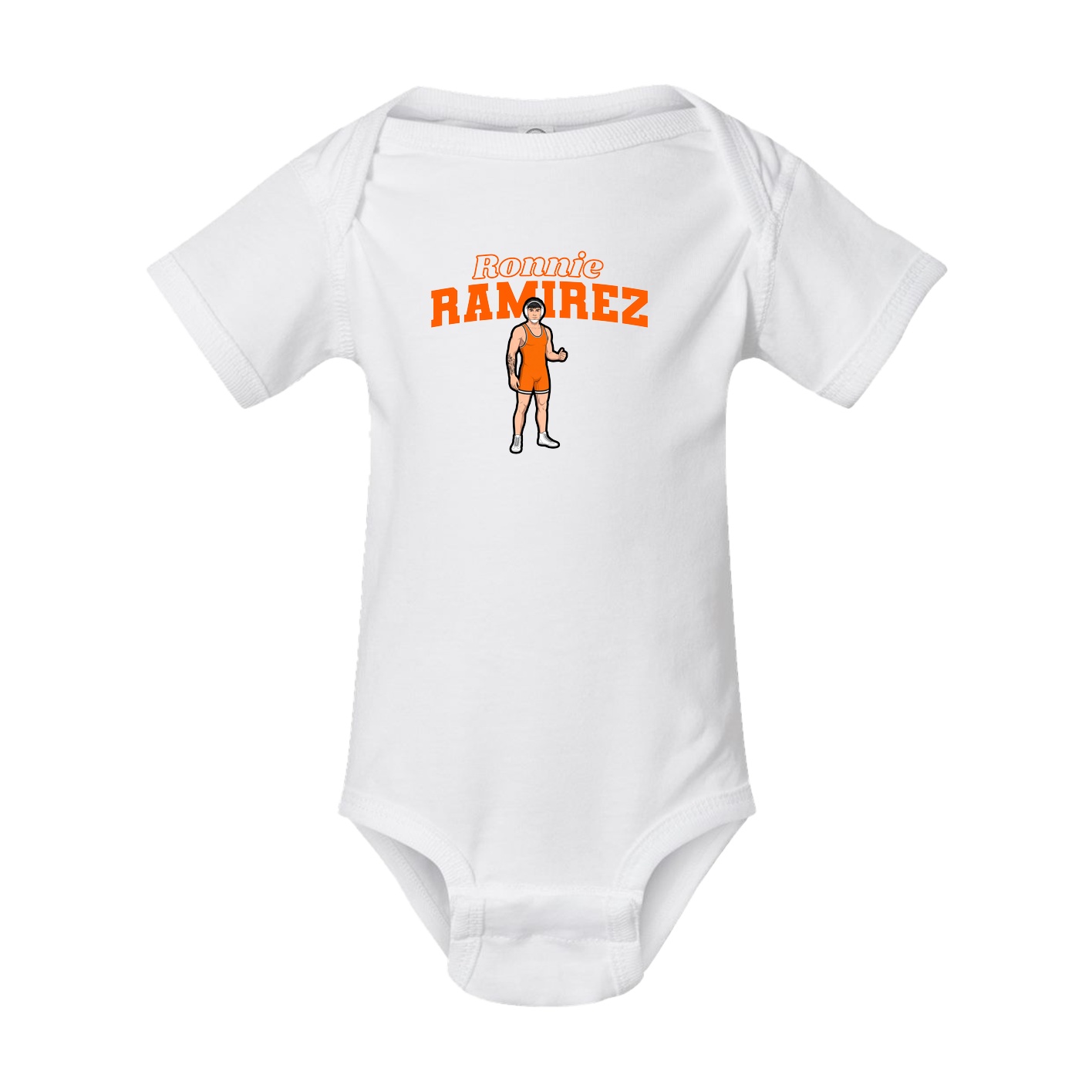 Baby Onesie — Name Arch in White