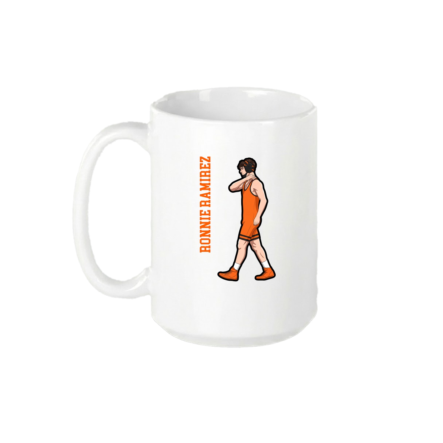 15oz Coffee Mug — Name Vertical in White